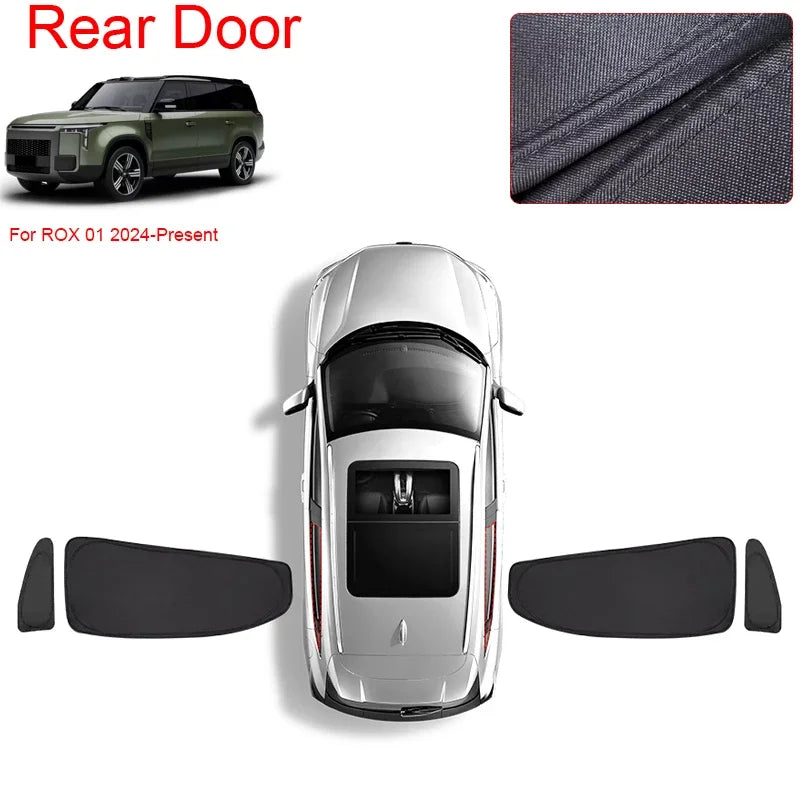 Car Black Window Privacy Sunshade Anti-UV Heat Insulation For ROX 01 JISHI 2021-Present Auto Protect Cover Interior Accessory