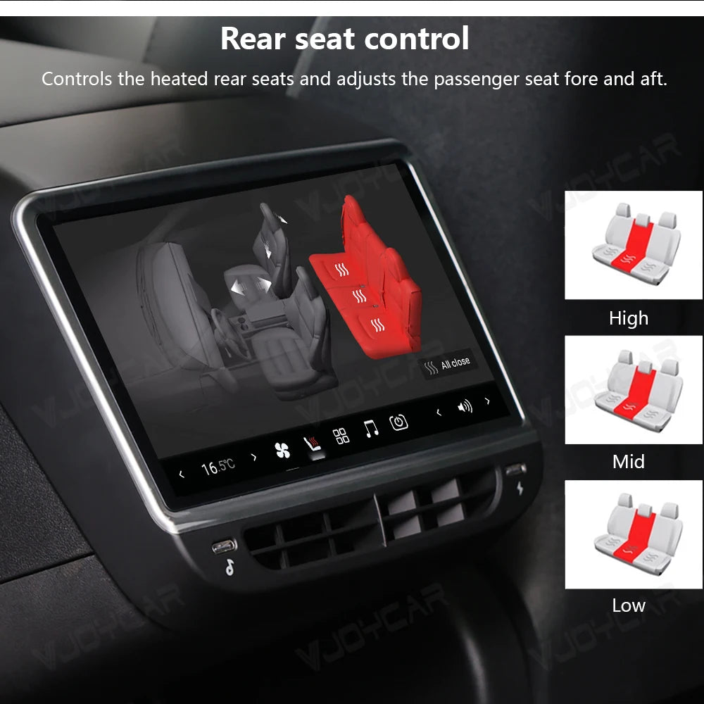 VJOYCAR Newest 8.8inch 4K HD Rear Display for Tesla Model Y 3 WIFI Entertainment Screen Qualcomm Chip 4-Direction Airlet Adjust