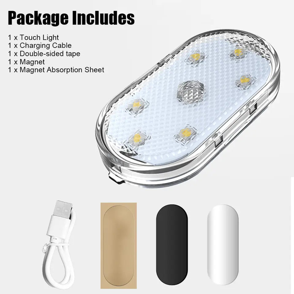 Car Interior Ambient Light USB Rechargeable Cabinet Light Room Decor RGB Lights Atmosphere LED Lamp Magnet Wireless Light