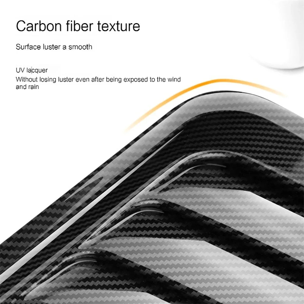 2PCS Car Hood Tuning Decoration Stickers Universal Air Intake Auto Hood Scoop Bonnet Vent Cover Carbon Fiber Decoration Styling