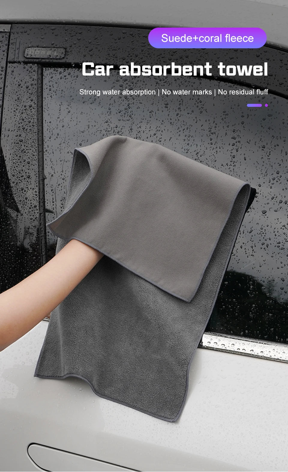 Super Absorbent Suede Coral Car Wash Towel Cleaning Cloth For Audi S A3 A4 A5 Q5 A1 A6 RSQ3 B8 B6 B7 B9 S4 S6 Auto Washing Rag