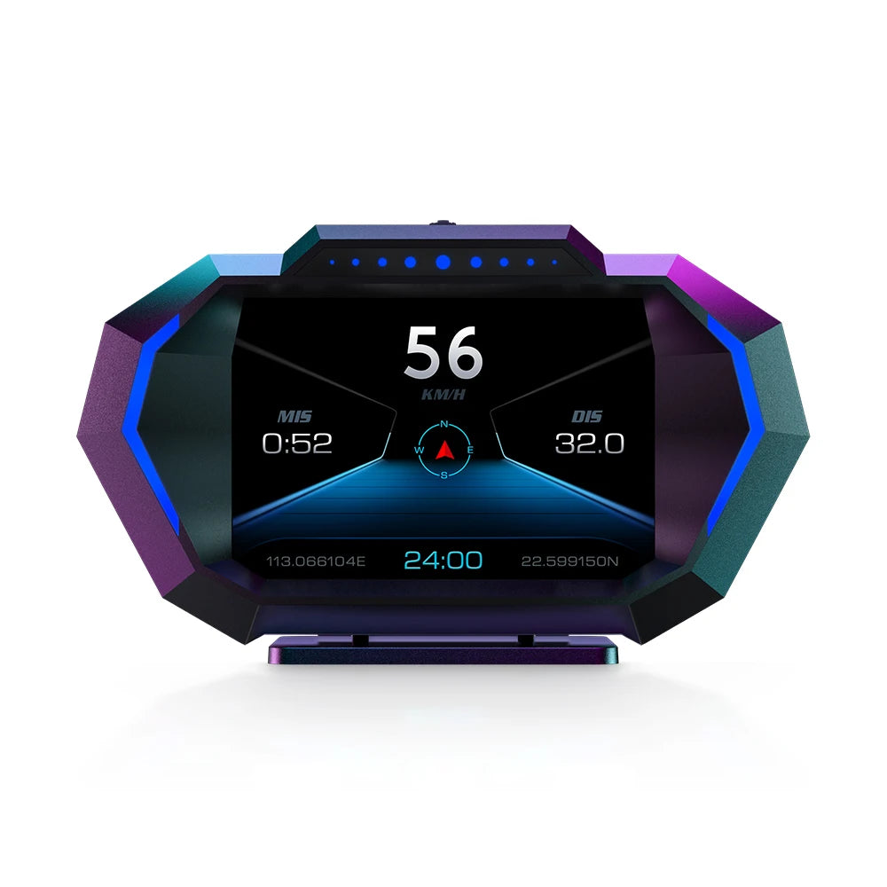 HUD P24 OBD2+GPS Head Up Display on Board Computer Multi-function Digital Speedometer Slope Meter Inclinometro 4x4 Off Road