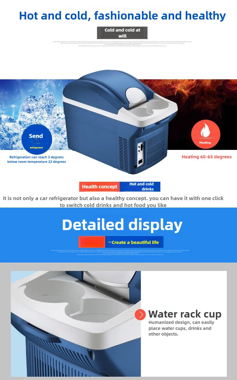 6L Portable Compact Mini Fridge 12V Car Refrigerator Freezer for Camping Traveling Electric Cool Box Summer Outdoor Fridge