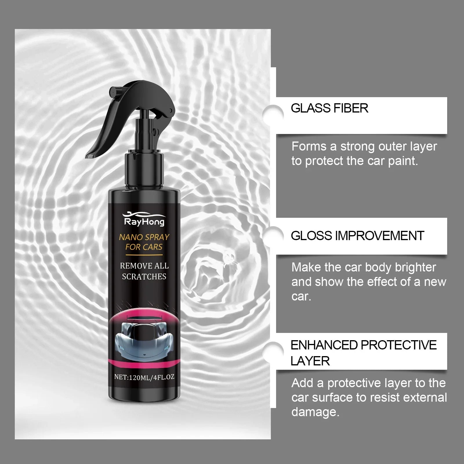 30/120ML Car Nano Coating Spray Liquid Wax Polish Paint Sealant Water Repellent Protective Layer for Automotive Detailing Shine