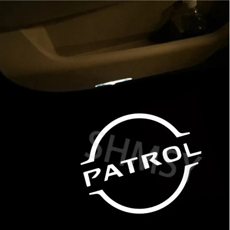 2Pcs Car Door LED Logo Lights Courtesy Projector Welcome Lamp Ghost Shadow Lamp Compatible With For Nissan Patrol Y62 2010-2021
