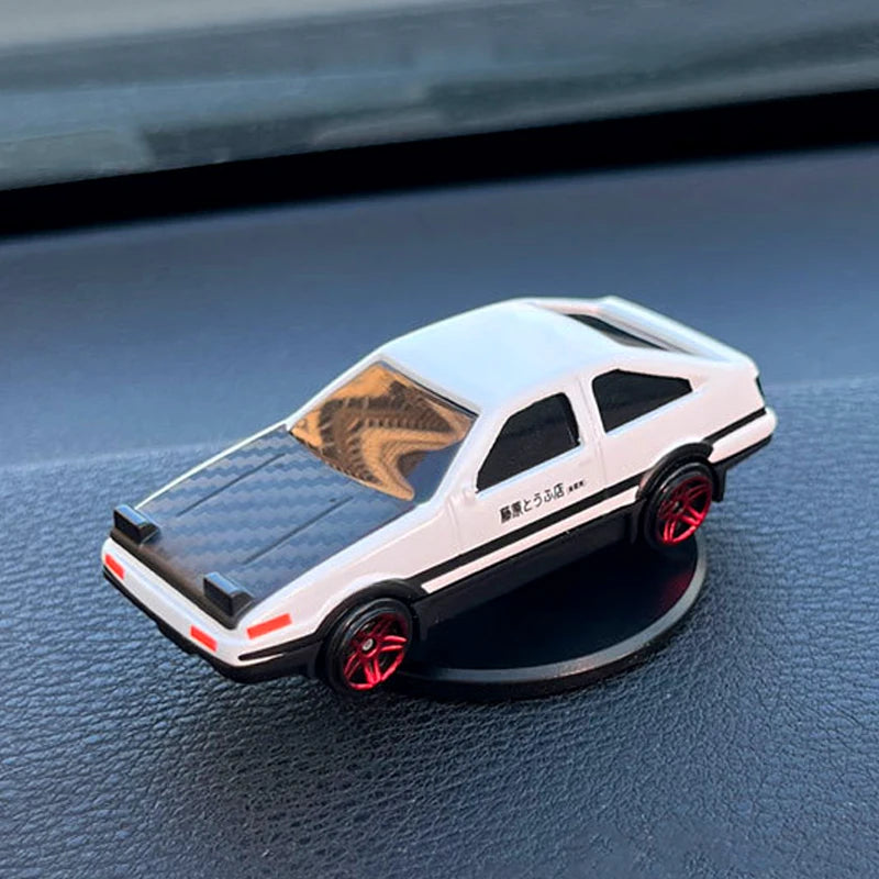 360° Rotating AE86 Car Dashboard Decor Swivel Ornament Mini Alloy Drift Motion Model Center Console Vehicle Interior Accessories
