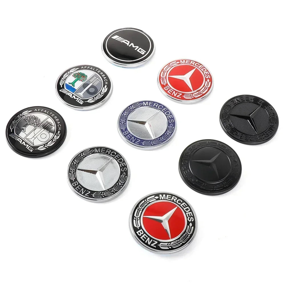 Car Metal 57mm Flat Hood Emblem Front Badge Logo For Mercedes Benz AMG W212 W213 W205 W177 W247 W176 CLS CLA CLK CLG GLS X253