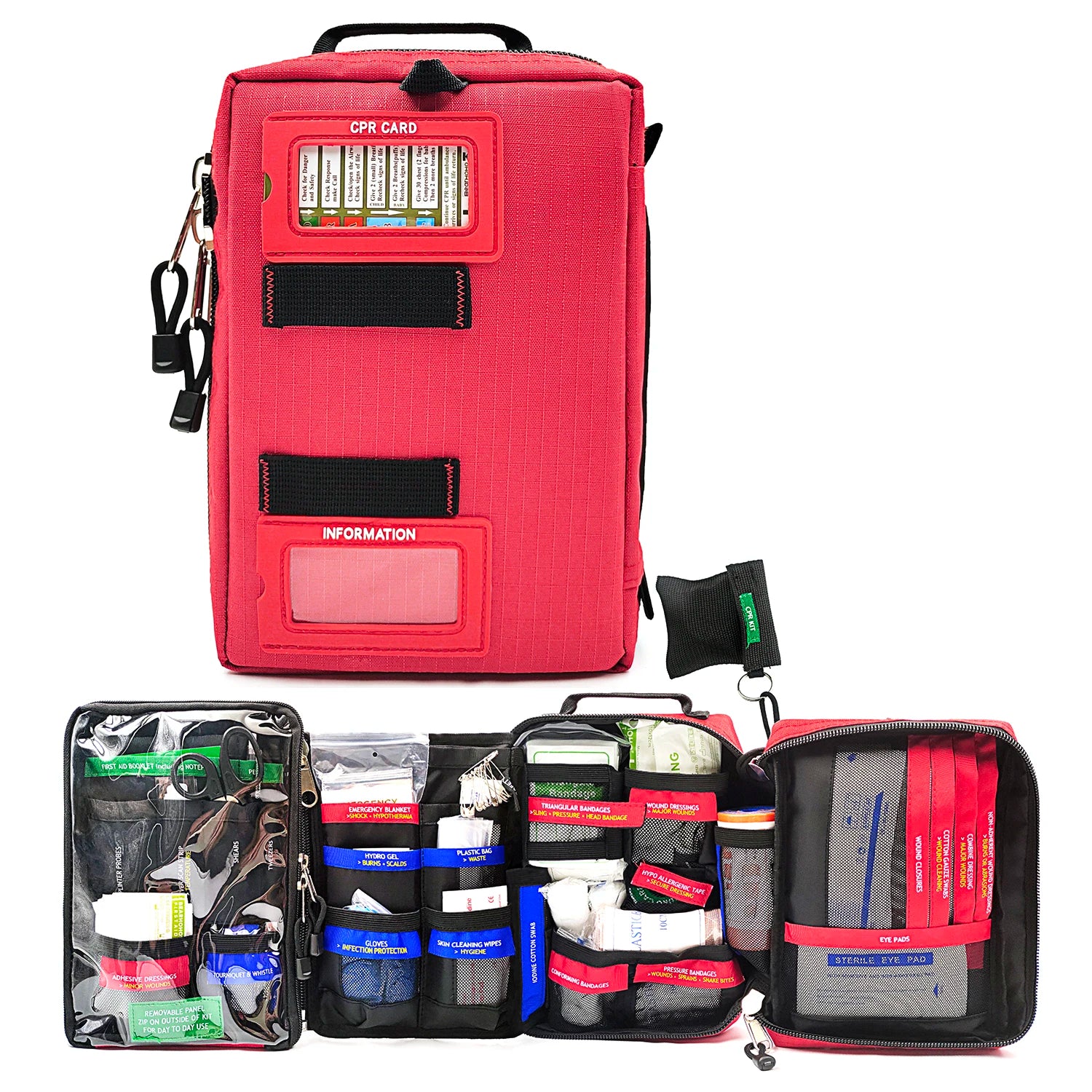 BearHoHoLarge Size Handy First Aid Kit Bag Emergency Kit Medical Rescue Bag for Workplace Home Outdoor Car Travel Hiking Camping
