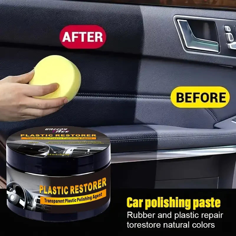 GREEDY TREE Automotive Plastic Restorer repairs car trim bumpers and panels Renewal wax for interior and exterior plastic parts