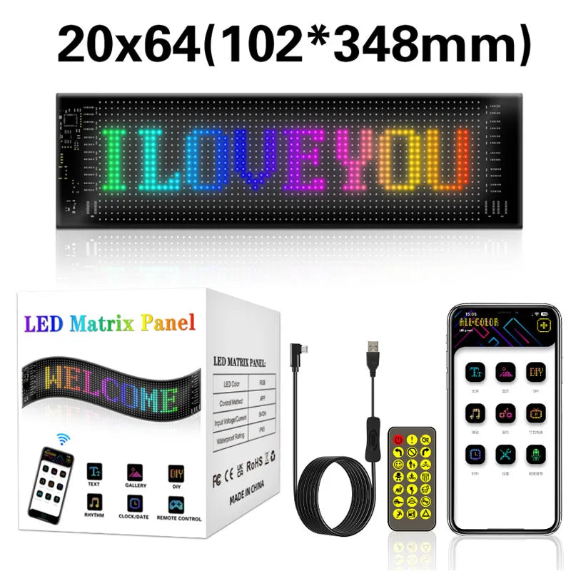 Dynamic Devil Eyes Light for Cars Truck Windshield Programmable LED Display Flexible Soft Screen Bluetooth APP Remote Control