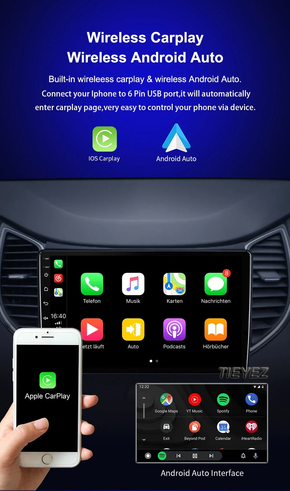 Android 15 Car Radio For Suzuki Swift 4 2011-2017 Wireless Carplay Auto Radio Multimedia Player 4G Wifi GPS DSP 48EQ 2din