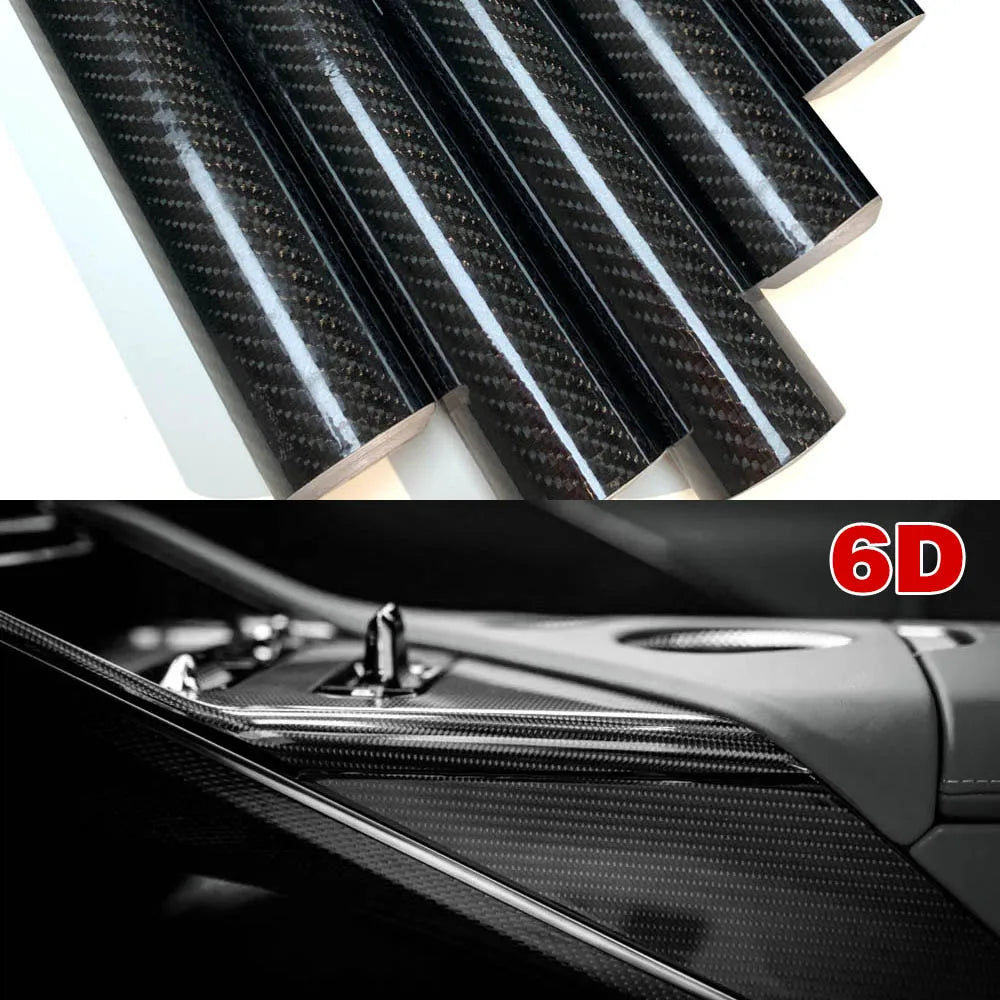9D Carbon Fiber Car Sticker Self Adhesive Glossy Black Vinyl Wrap Film Anti-Scratch Auto Decoration Sticker for Cars Accessories