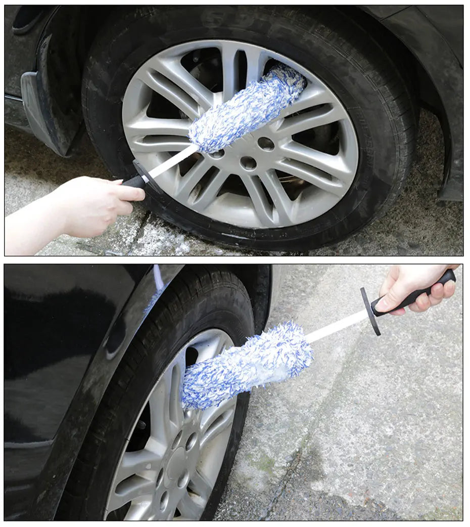SEAMETAL Car Wash Microfiber Wheels Brush Non-Slip Ultra Soft Car Cleaning Gloves Mitt Car Wheel Spokes Brushes Car Accessories