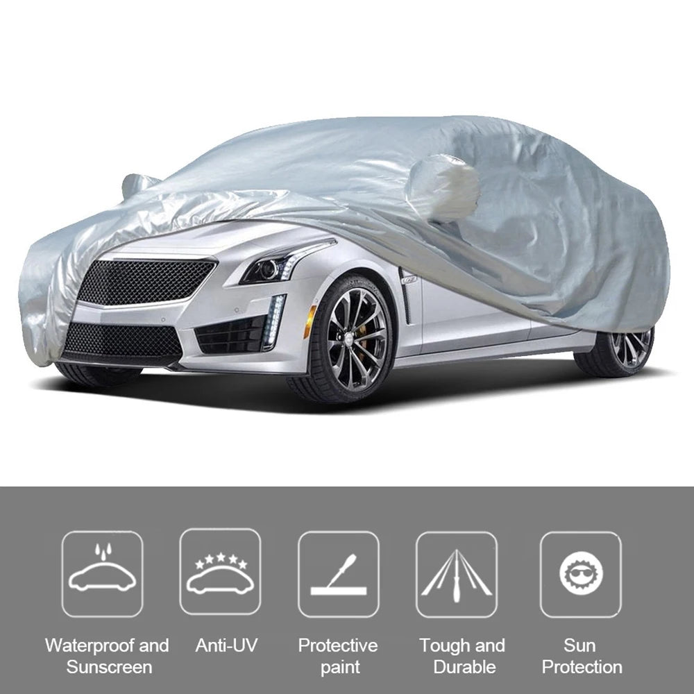 Vislone Universal Full Car Cover Outdoor Indoor UV Protection Sunscreen Heat Protection Dustproof  Scratch-Resistant Sedan Suit