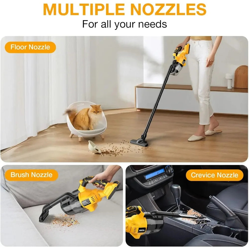 New Portable Vacuum Cleaner with 2 Pieces Wireless Electric Filter for Home Car Pet Hair Cleaner for Dewalt Battery 20v Durable