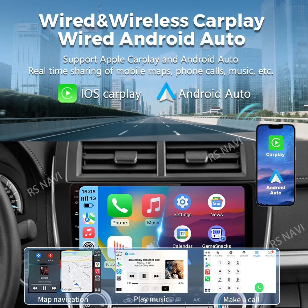 Android 15 For Toyota Camry US 2012 - 2014 2K QLED Android Car Radio Multimedia Video Player GPS Stereo CarPlay 4G Head Unit