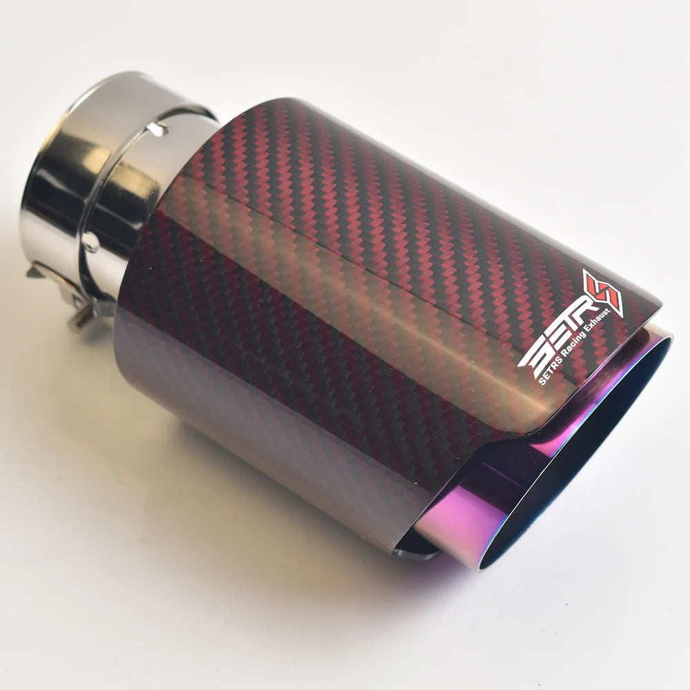 Purple Exhaust Pipe Glossy Twill Red Fiber Carbon Car Modified  Nozzles Tails Muffler Tip