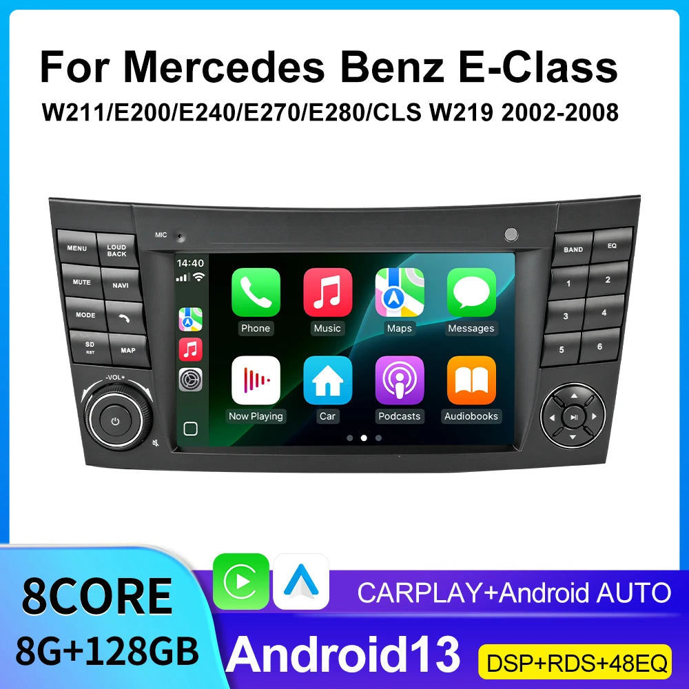 Android Radio For Mercedes Benz E-class W211 E200 E220 E300 E350 E240 E270 E280 CLS CLASS W219 Car Player Wireless Carplay Auto