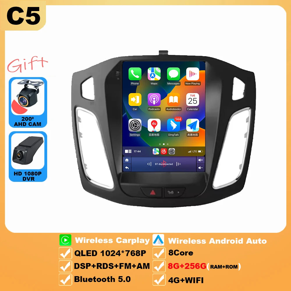 9.7 inch 8Core Android 15 Car Radio for Ford Focus 3 Mk 3 2011 2012 - 2019 Multimedia Video Player 2Din Carplay Auto Stereo DVD