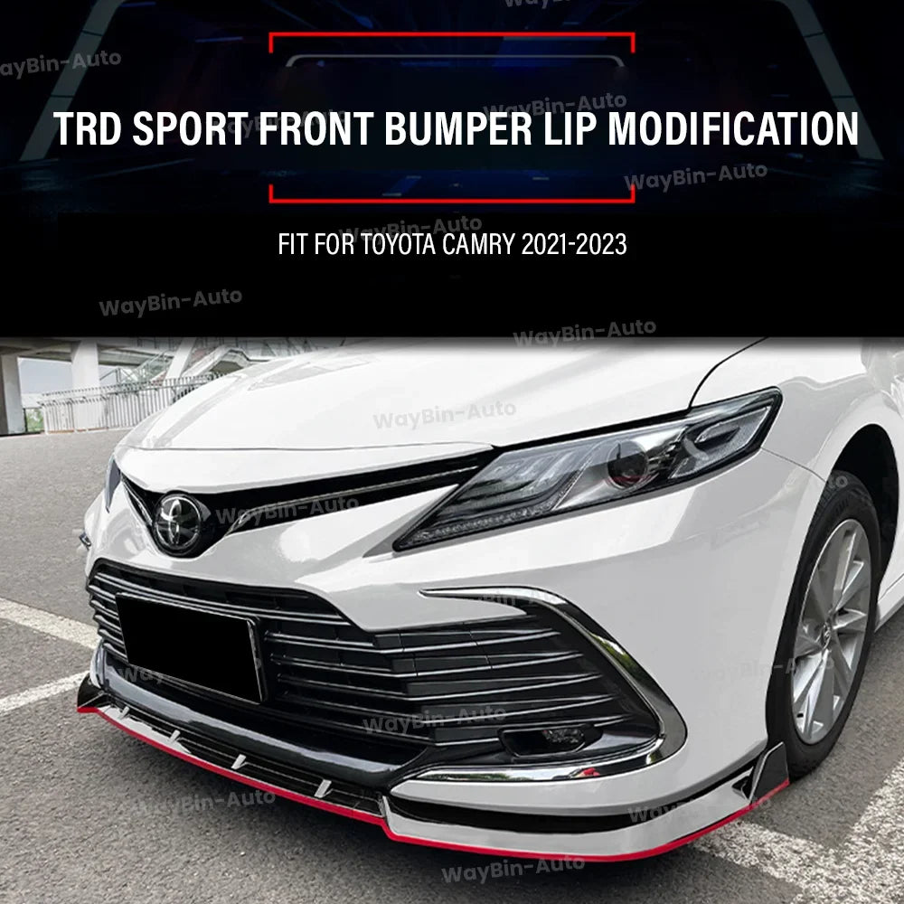 TRD Sport Front Body Kits For Toyota Camry LE SE XLE XSE 2021-2024 ABS Tuning Front Bumper Lip Side Splitter Spoiler Accessories