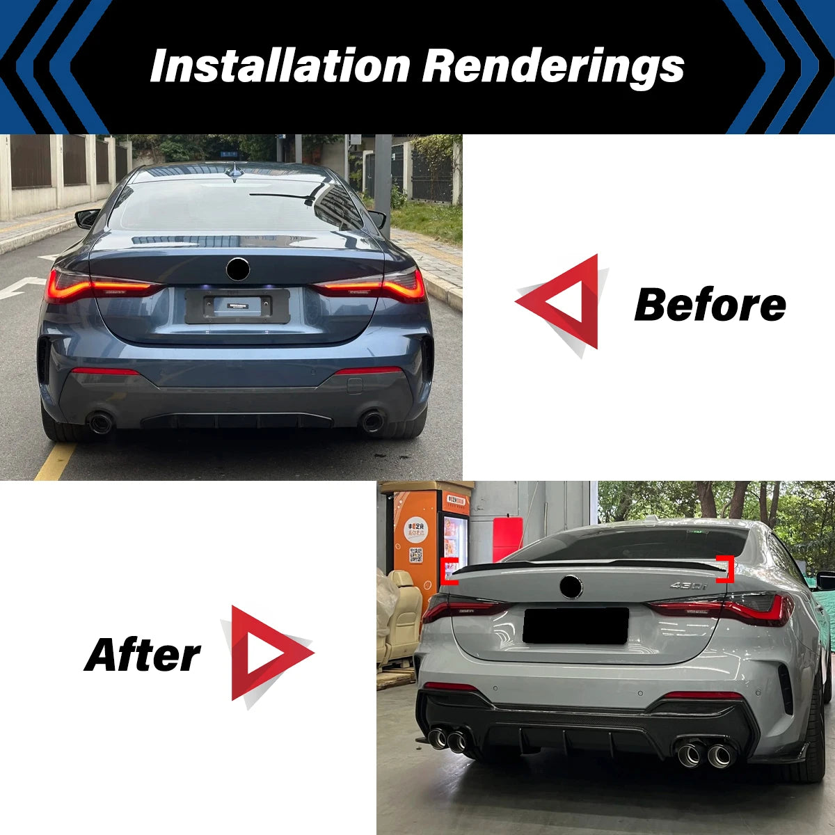 For BMW 4 Series G22 420i 430i 420d 430d M440i M440d 2020 2021 2022 2023 2024 M4 Style Rear Trunk Lid Spoiler Lip Rear Wind Wing