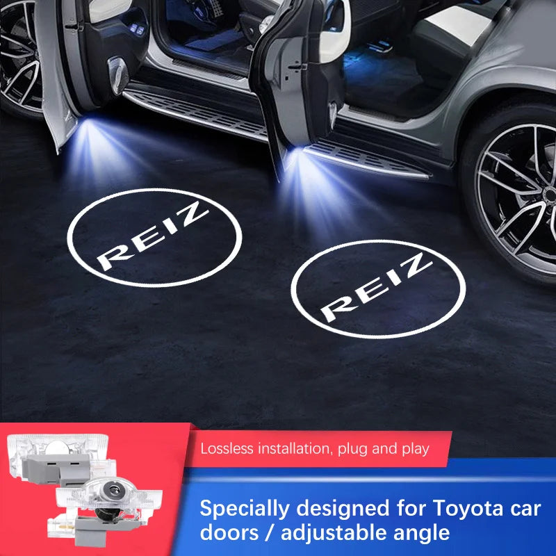 LED For Toyota Reiz Welcome Light Toyota Car Door Light 2pcs Reiz Courtesy Light For Toyota Reiz Mark X Prado Avalon Puddle Lamp