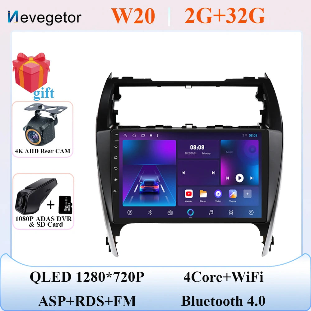 Android 15 For Toyota Camry 7 XV 50 55 2012 2013 2014-2015 2016 2017 Multimedia Carplay Car PlayerNavigation Screen GPS Radio
