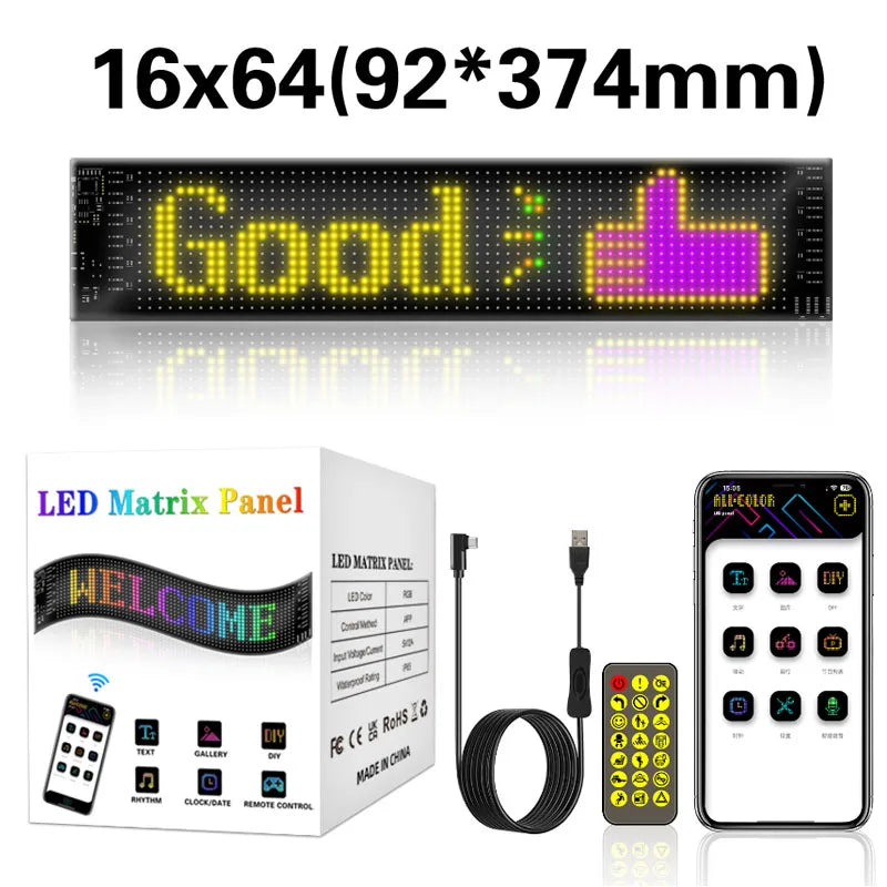 Dynamic Devil Eyes Light for Cars Truck Windshield Programmable LED Display Flexible Soft Screen Bluetooth APP Remote Control
