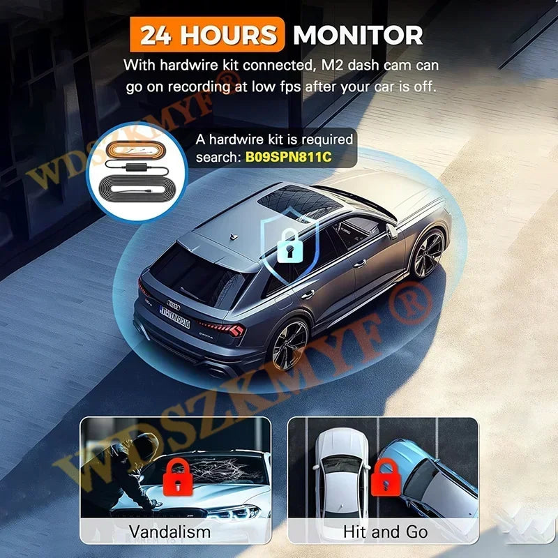 3 Lens Car DVR 4K WIFI GPS Car Dash Cam Video Recorder 1080P inside Front and Rear View Cameras 24H Parking Monitor Black Box