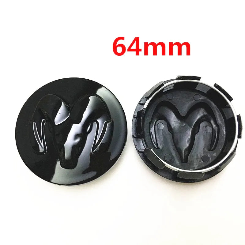 4pcs x 64mm Car Logo Wheel Center Hub Caps Rim Cover Emblem Sticker For Dodge Charger Challenger Hell Cat SRT Chrysler 300C
