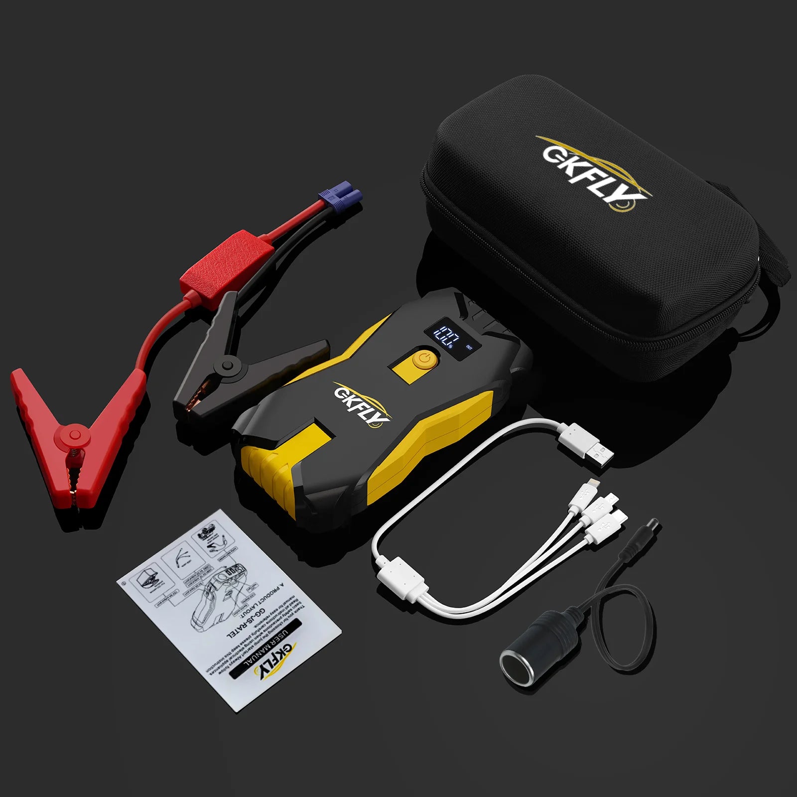 GKFLY Jump Starter Power Bank 800A /1200A Portable Car Battery Starter For 12V Car Emergency Booster Starter Starting Device