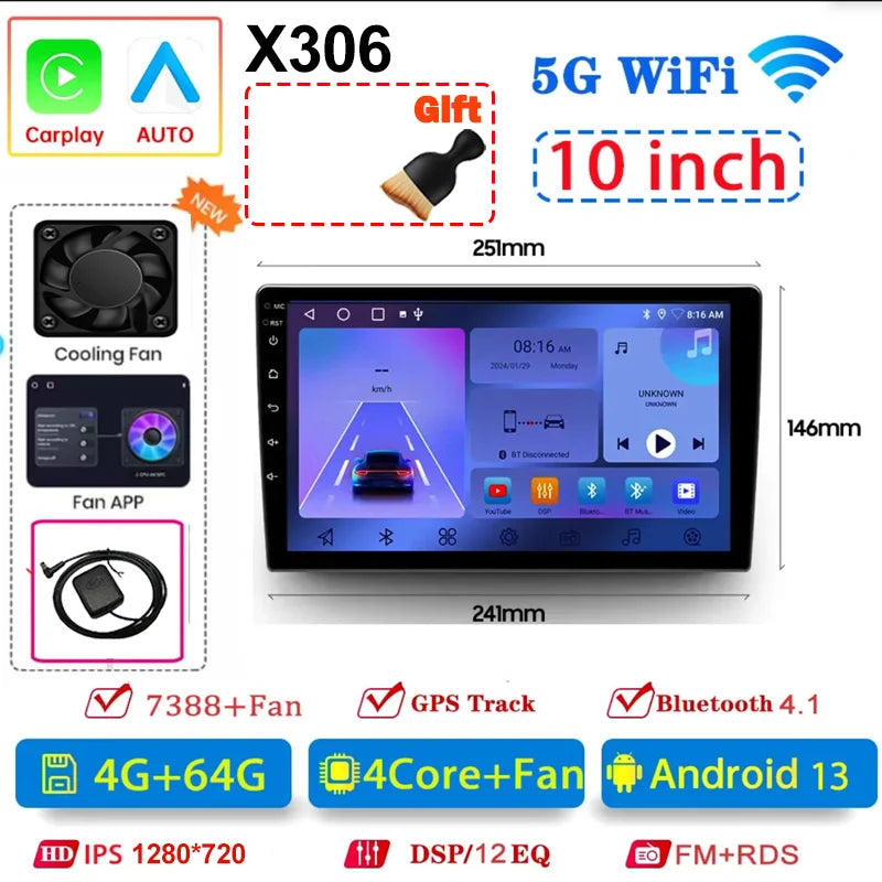 Universal 7/9/10 inch Android 13 Car Radio 64G Autoradio android 2 Din car radio GPS BT Central Multimedia Smart car systems