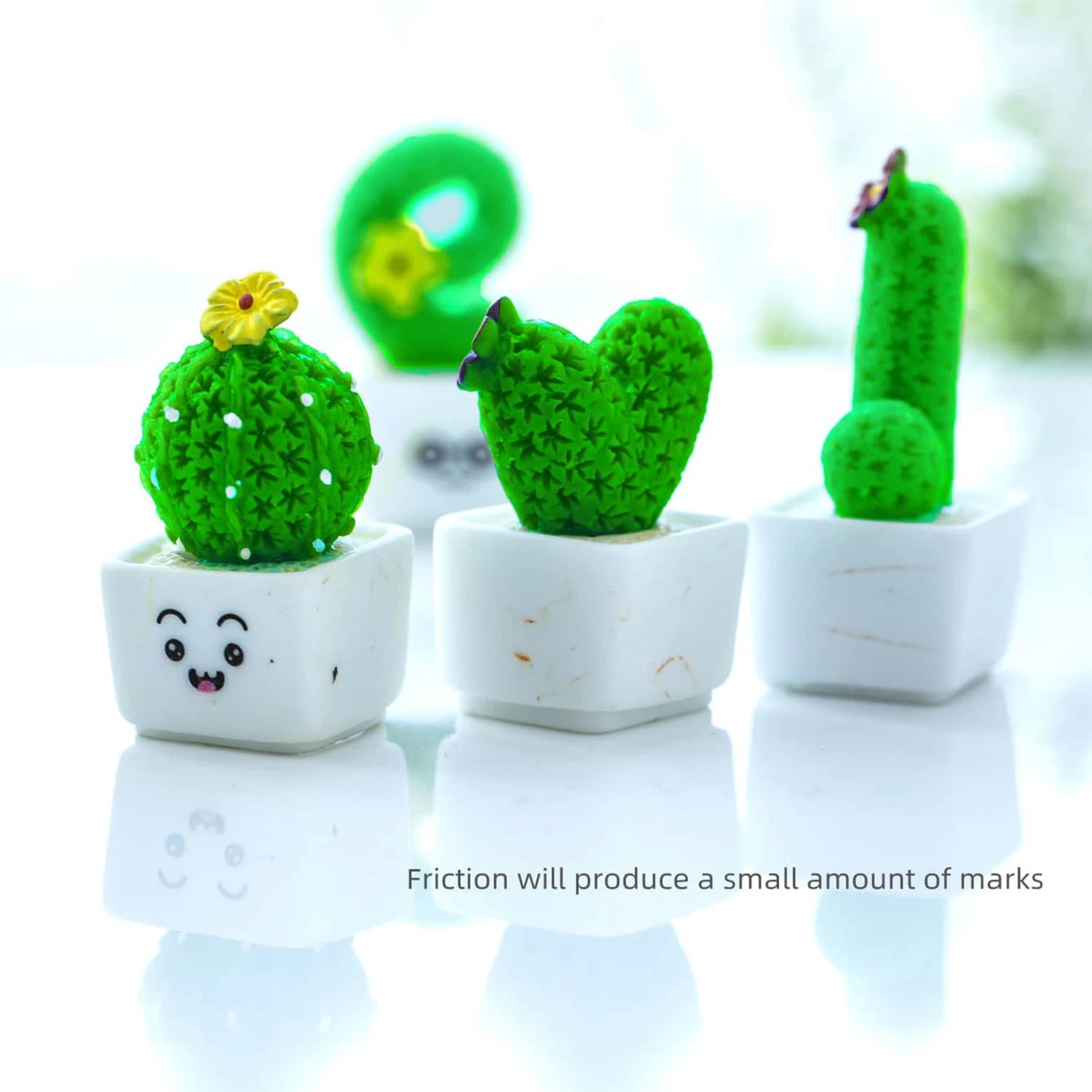 4pc/set Mini Simulation Succulent Cactus Resin Crafts Home Desktop Car Interior Decorative Ornaments