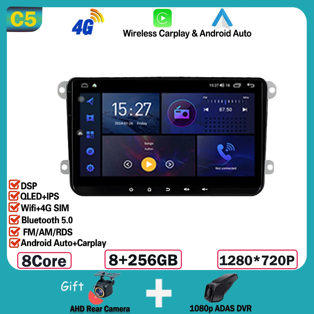 Android 15 car radio For Volkswagen VW CC Passat B7 Polo Golf 5 6 Jetta mk5 mk6 Video Player GPS wireless carplay Head Unit WIFI
