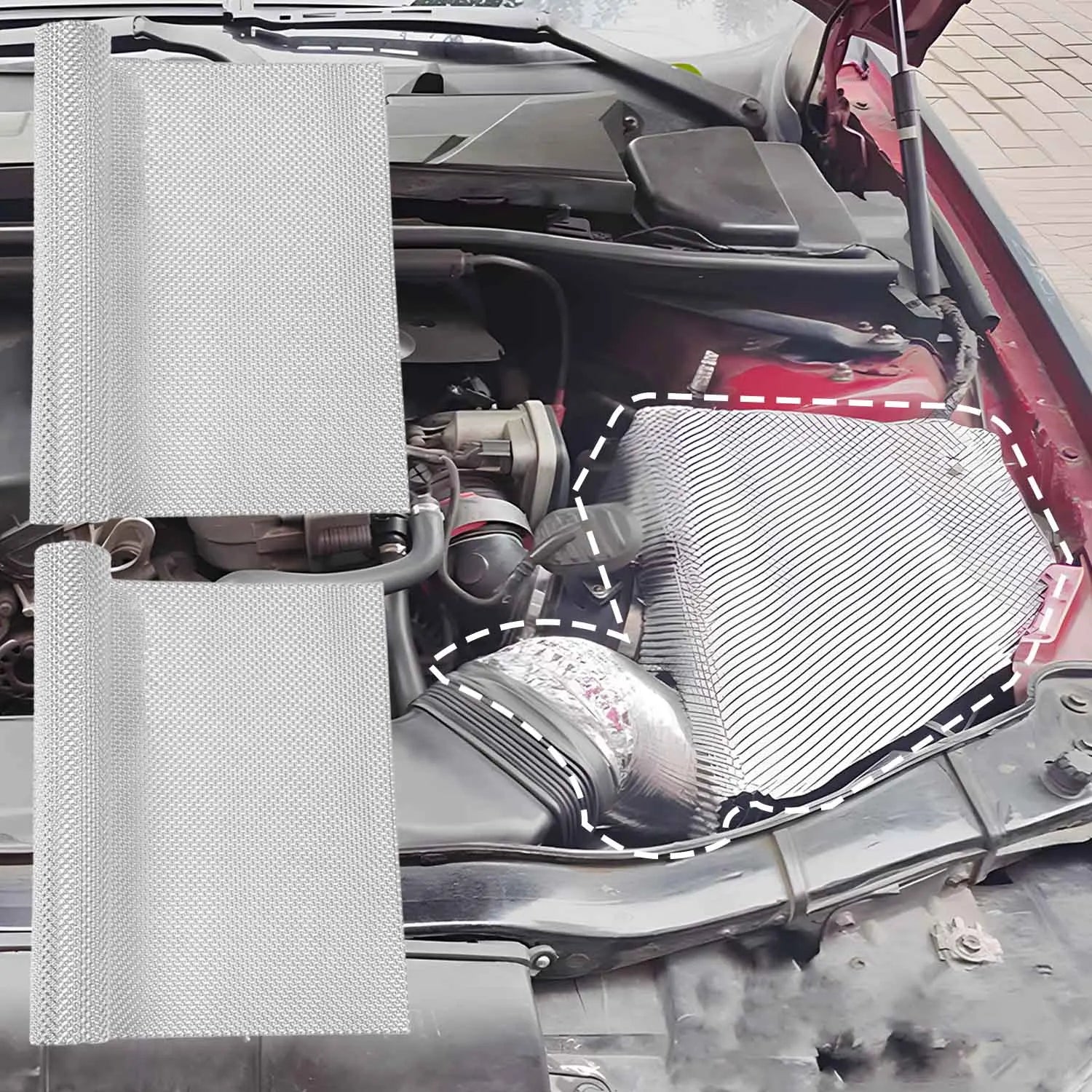 Silver Embossed Aluminum Heat Shield Exhausts Electrical Turbo Heat Insulation Auto Temperature Isolated Sticker Exhaust Systems