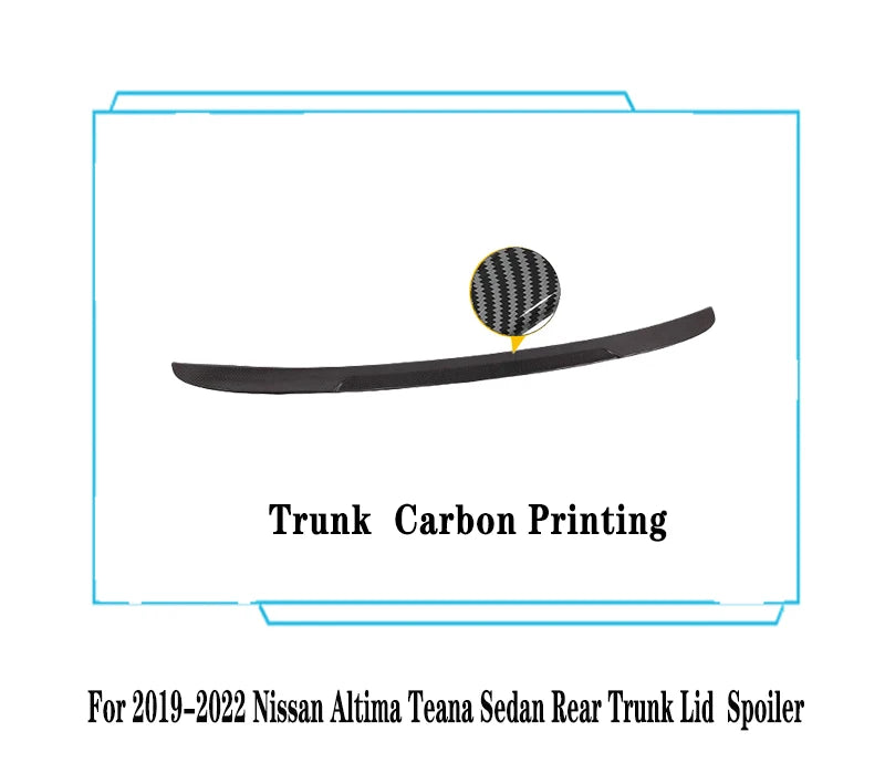 For 2019--2022 Nissan Altima Teana Rear Trunk Spoiler M4 Style Rear Window Roof Spoiler ABS Material Tuning Body Kit Accessories