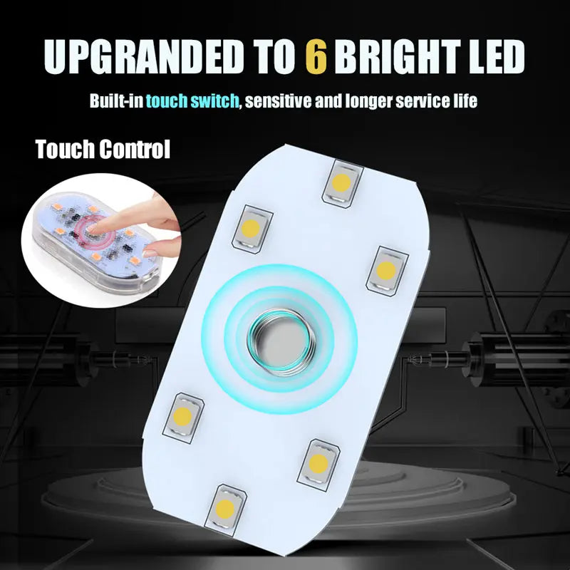 Car Interior Ambient Light USB Rechargeable Cabinet Light Room Decor RGB Lights Atmosphere LED Lamp Magnet Wireless Light