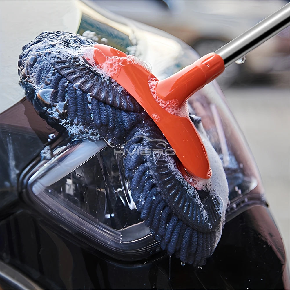 1X Car Cleaning Wash Multipurpose Kit Microfiber Brush Mop Sponge Wipe Auto Home Tools Universal Clean Accessories Yellow Gray