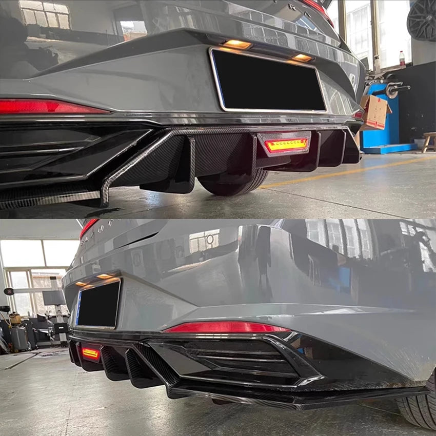 For Hyundai Elantra 2021 2023 2025 Rear Bumper Diffuser Splitter Chin Spoiler Exhaust Pipe Bodykit Car Tuning Accessories