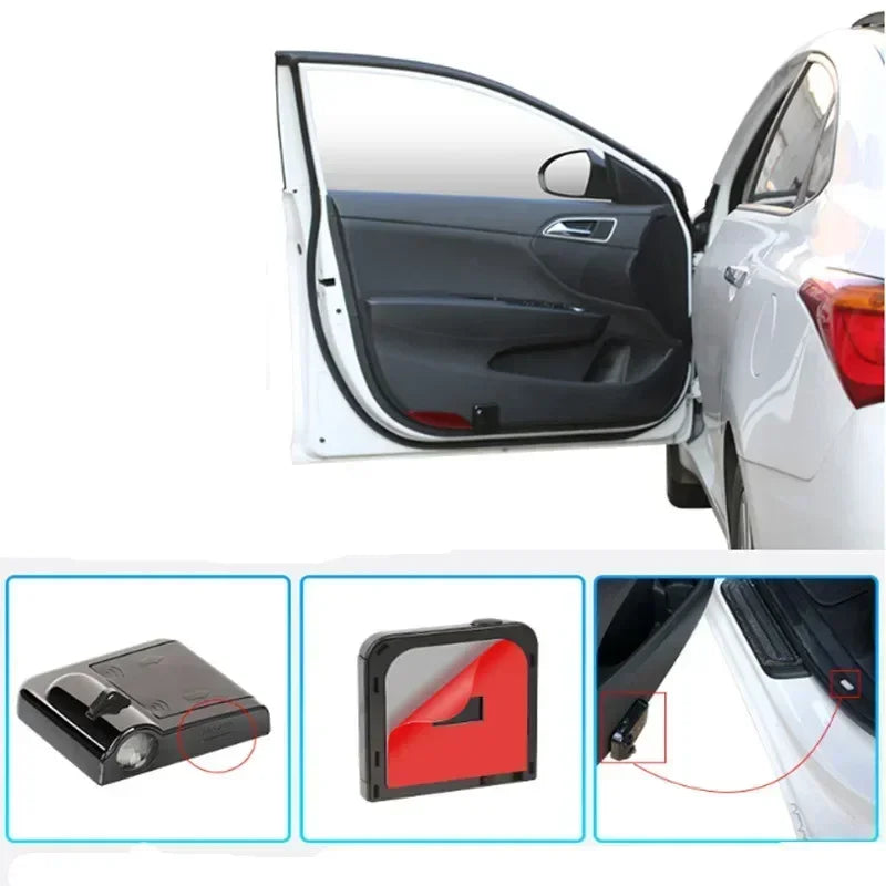 2pcs Car Door Logo Welcome Light HD Wireless Courtesy Projector LED Shadow Lights Lamp Accessories For Universal vehicle models