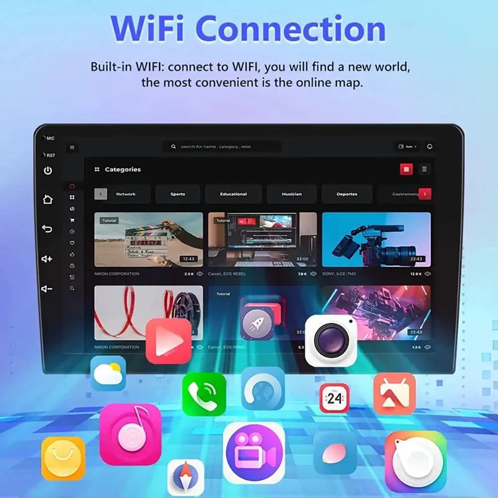 7/9/10inch 2 Din Car Audio Android 13 4/8Core Android auto Carplay 64G Automotive Multimedia Player BT Car intelligent Systems