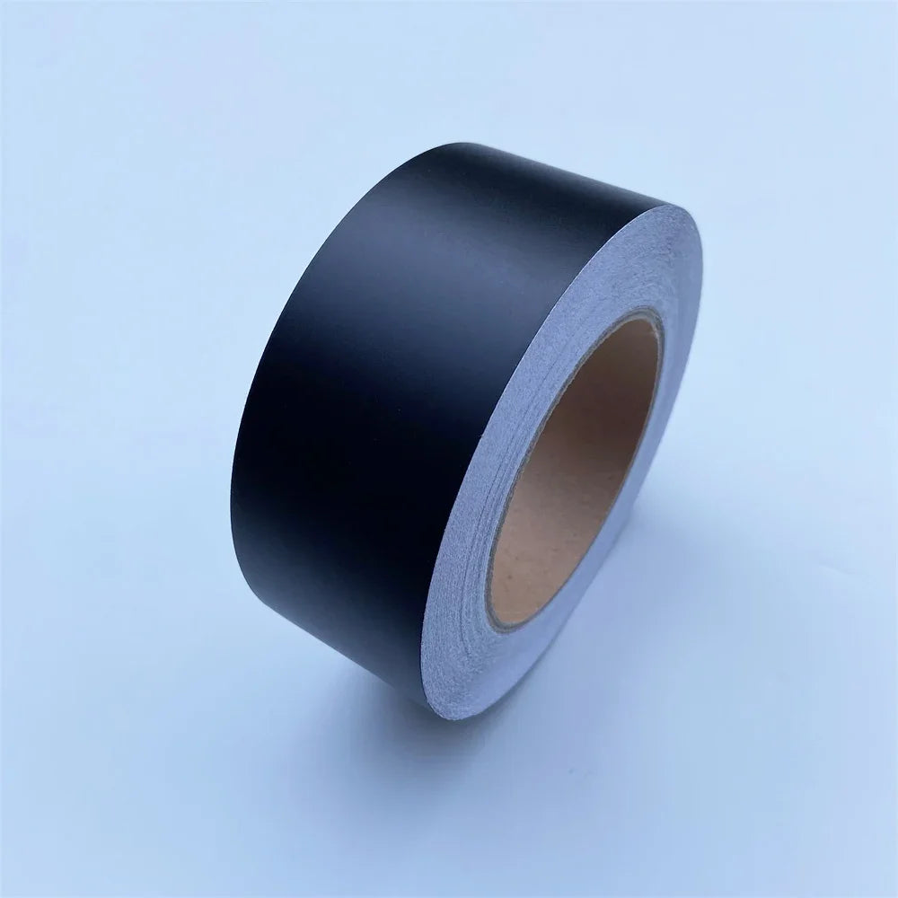 Black Matt Vinyl Wrap Foil Tape Roll Matte Black Stripes Window Trim Film Car Sticers Decal For Car Interior Pillar