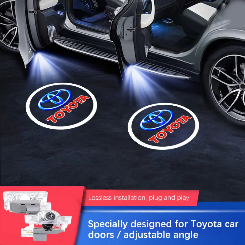LED For Toyota Reiz Welcome Light Toyota Car Door Light 2pcs Reiz Courtesy Light For Toyota Reiz Mark X Prado Avalon Puddle Lamp