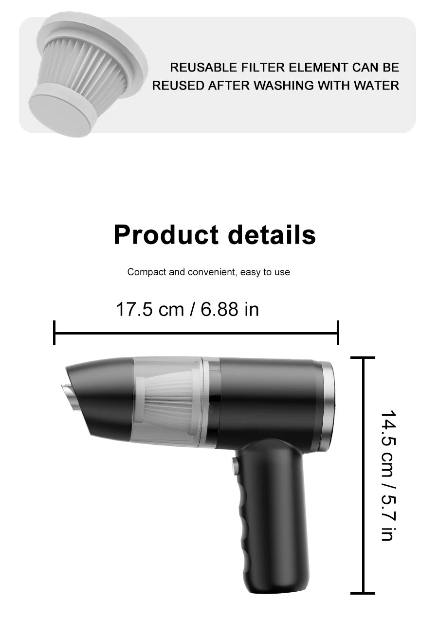 Xiaomi Car Vacuum Cleaner Handheld Wireless Vacuum Clean Household Car Mounted Strong Suction Multifunctional Vacuum Cleaner New