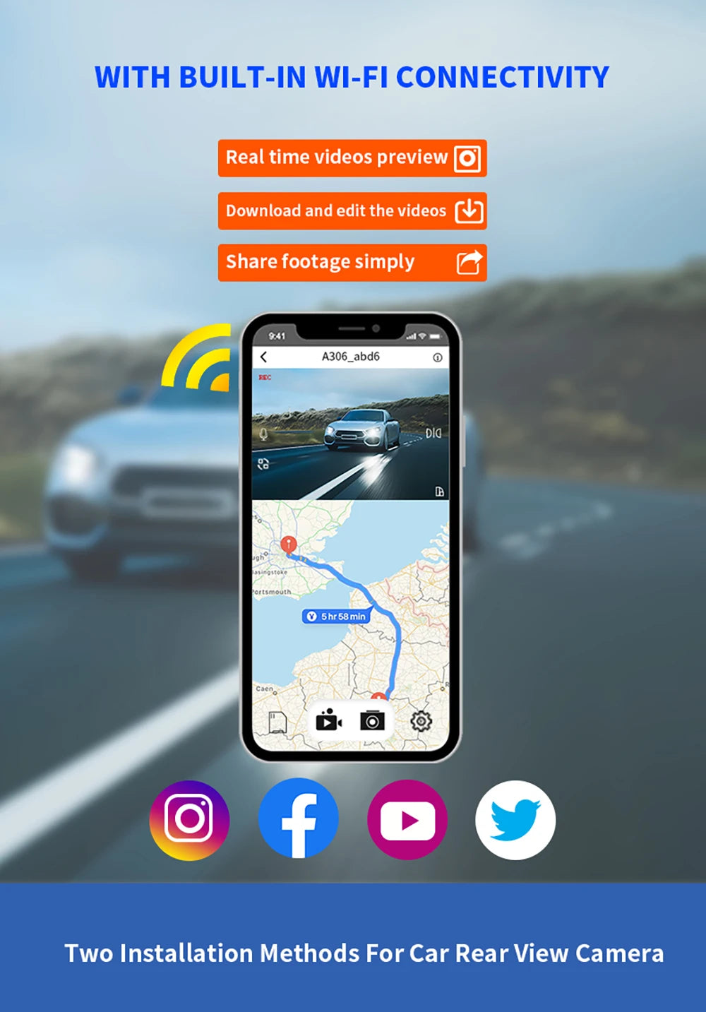 4Camera Car DVR 4*1080P 360 Degrees Video Recorder WIFI GPS Dash Cam Front right left Rear View camera 24h Parking Monitor Gift