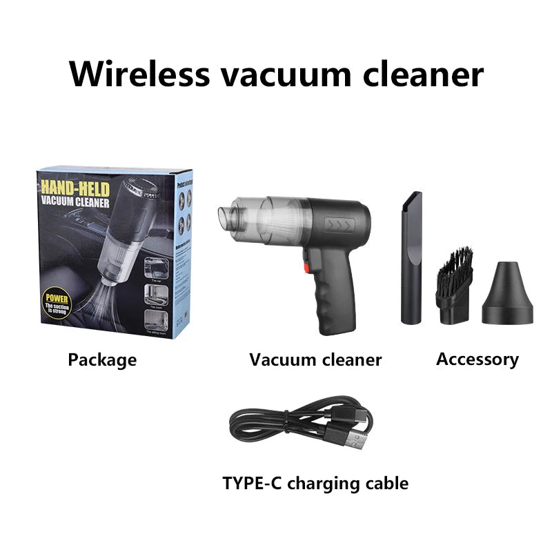 Xiaomi  2900000PA Car Wireless Vacuum Cleaner 120W Powerful Portable Handheld For Home & Auto Lightweight Cordless Rechargeable