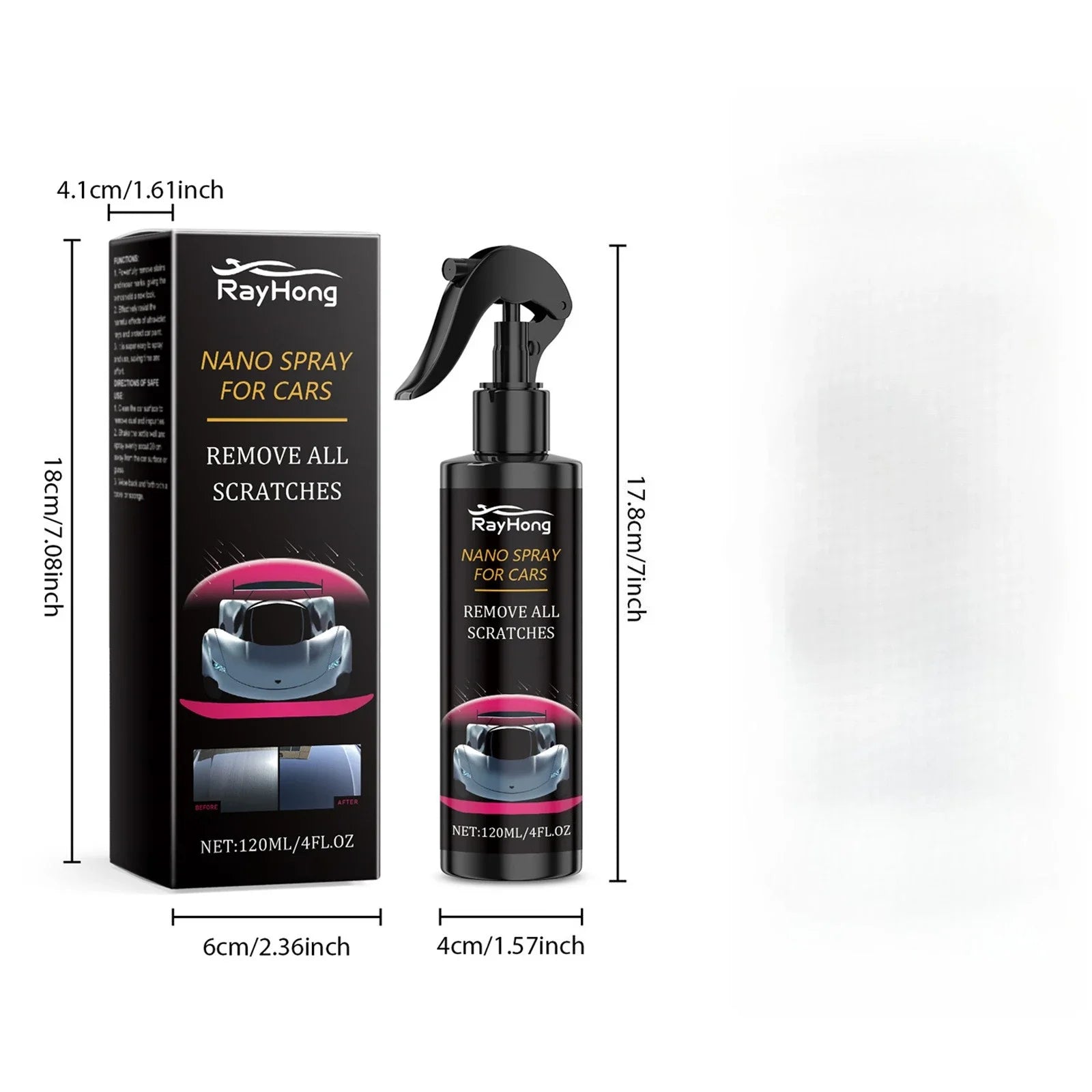 30/120ML Car Nano Coating Spray Liquid Wax Polish Paint Sealant Water Repellent Protective Layer for Automotive Detailing Shine