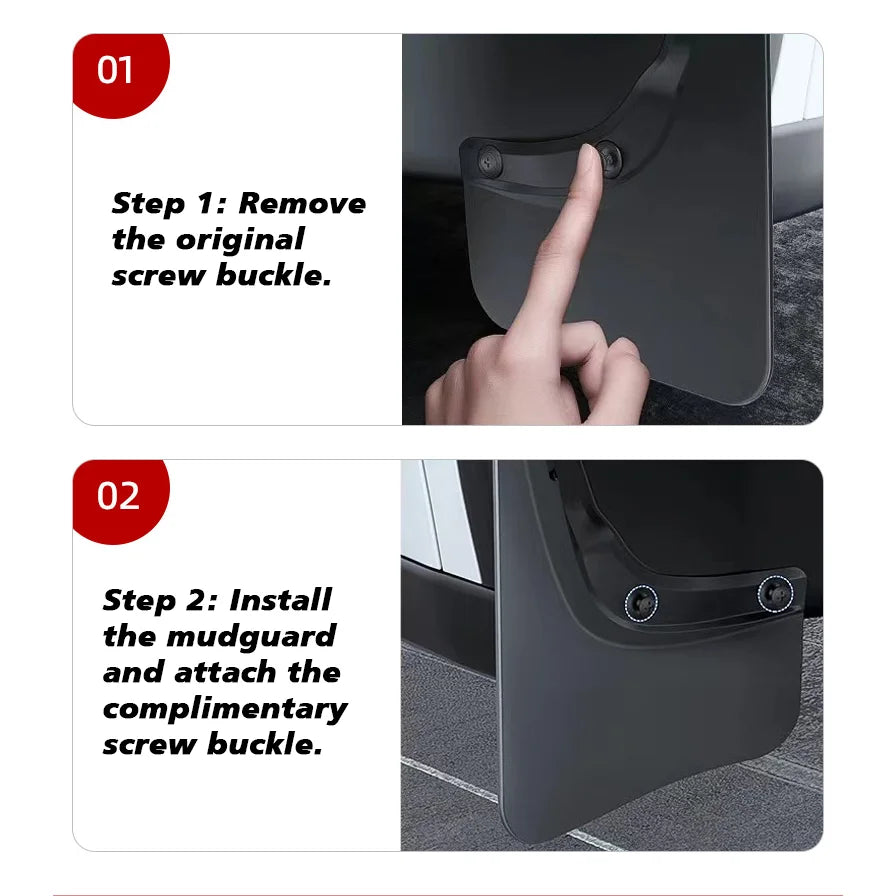 Mud Flaps For Tesla New Model Y 2025 Launch Juniper  No Drilling/Tape Splash Guards Fenders Mudguards Mudflaps