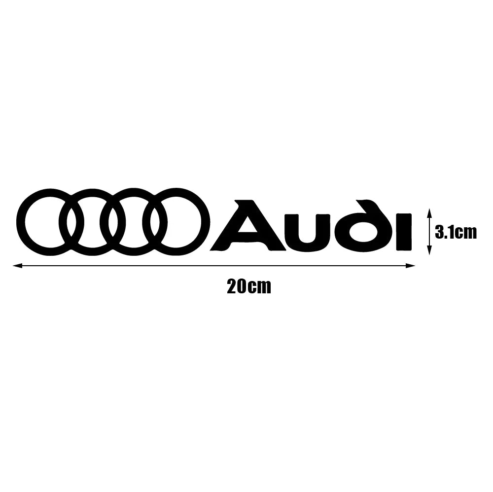 For Audi  Car Styling PVC Logo Side Body Fender Windshield Trunk Bumper Sticker RS S Line A3 A4 A5 A6 A7 Quattro Q2 Q3 Q5 Q7