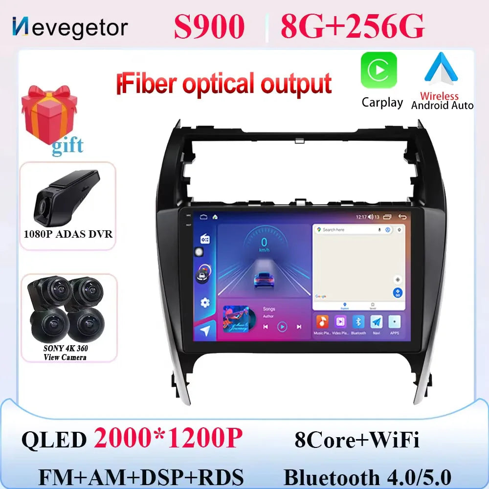 Android 15 For Toyota Camry 7 XV 50 55 2012 2013 2014-2015 2016 2017 Multimedia Carplay Car PlayerNavigation Screen GPS Radio